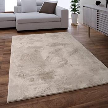 Alfombra Suave de Pelo Largo Beige 160x230 cm, Lavable a Máquina, Alta Felpa, Rectangular - Paco Home