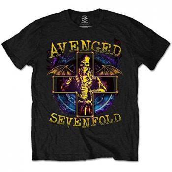 Avenged Sevenfold Men's Stellar Black T-Shirt - ROCK OFF, Large