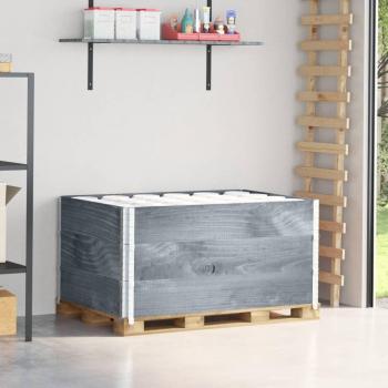 Collares de palets 3 uds madera maciza de pino gris 120x80 cm vidaXL