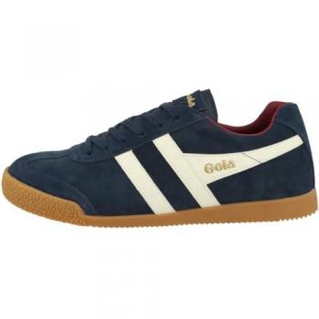 Gola Harrier Suede Sneakers - Men's Trainers in Navy and Off-White