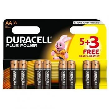Baterías Alcalinas Duracell Plus Power AA (Pack de 8) 1.5V