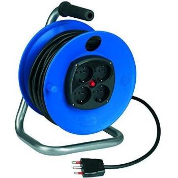 Enrollador de Cable Rosi 25m con 4 Tomas de Corriente, Protección IP20, Uso Doméstico