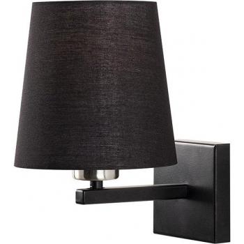 Aplique de pared WELLHOME con estructura de metal en color negro y pantalla crema