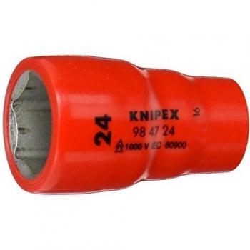 Vaso hexagonal KNIPEX 1/2 24 mm VDE aislado para tornillos con cuadrado interno - modelo 98 47 24