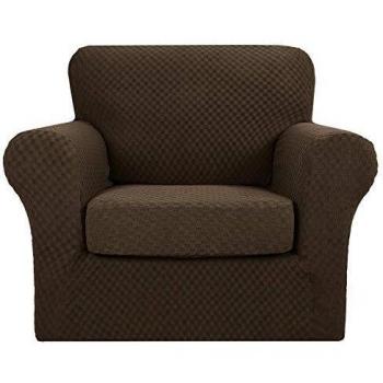 MAXIJIN 2 Piezas Fundas Fundas de Silla Jacquard más Nuevas con Brazos, Fundas de Silla elásticas Antideslizantes para Sala de Estar, Perros, Funda de sofá elástica