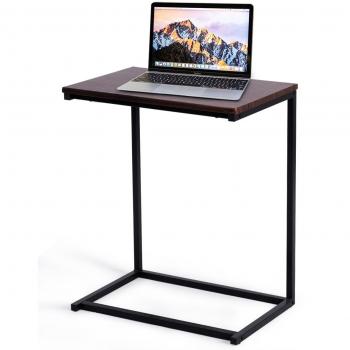 Costway Escritorio de Computadora Multifuncional Mesa Auxiliar 55x35 cm, Metal y Madera, Portátil, Dimensiones 55x35x65 cm