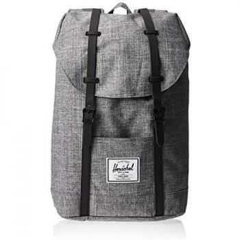 Herschel Retreat Backpack, Raven Crosshatch/Black Rubber, Classic 19.5L, Retreat Backpack