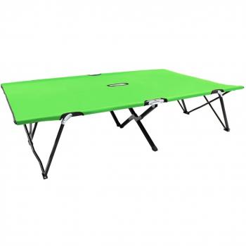vidaXL Two Person Folding Sun Lounger Green Steel