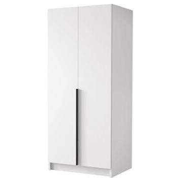 Armario Atlanta 202, Blanco y Negro, 215x100x58cm, Puertas con Bisagras