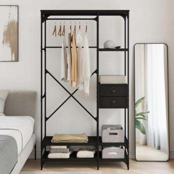 Armario con cajones negro 100x40x180 cm madera multicapa Vidaxl