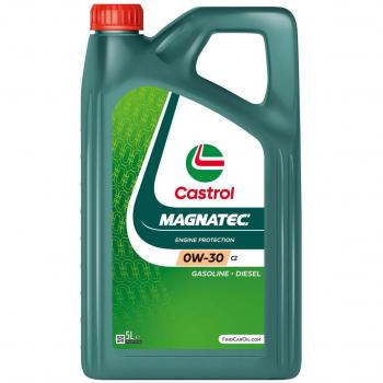 Aceite de Motor para Coche Castrol Magnatec 0W-30 5 L - Aceite de motor sintético, viscosidad 0W-30, tecnología de moléculas inteligentes que se adhieren a las piezas del motor