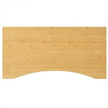Tablero de escritorio de bambú 100x50x1,5 cm con borde curvo, superficie de mesa para salón u oficina