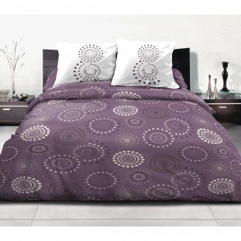 Home PASSION 60374 Pack de 3 adornos Hermine Violine algodón, 220 x 240 cm), multicolor