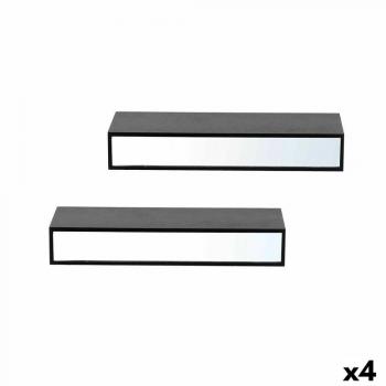 Estantes de Madera MDF con Espejo - Set de 2 Piezas (4 Unidades)