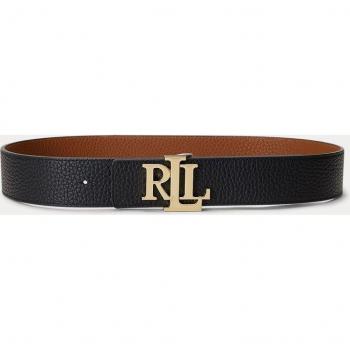 Ralph Lauren Women's Reversible Wide Leather Belt - Black/Cognac