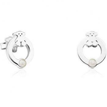 TOUS Super Power - Pendientes de Plata de primera Ley con Perla