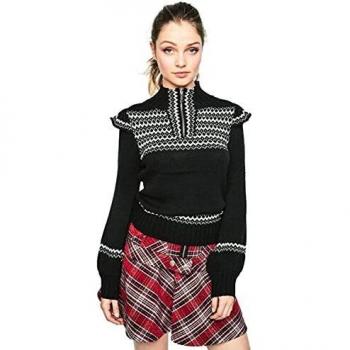 H. Preppy Jersey con Volantes para Mujer Modelo 5135 Color Negro.