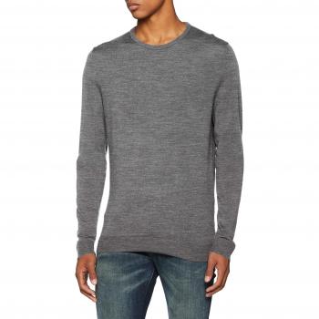 SELECTED HOMME Slhtower Merino Crew Neck B Noos, suéter para Hombre, Gris