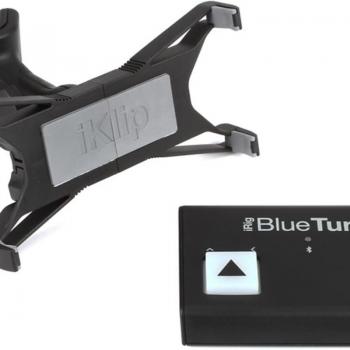 IK Multimedia Tablet Page Turner Bundle (iRig BlueTurn and iKlip Xpand)
