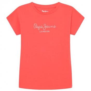 Camiseta de Niña Pepe Jeans Manga Corta con Logo Rojo 16 Años