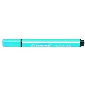 Rotulador triangular con punta de fibra amortiguada STABILO Trio Scribbi - Caja con 5 unidades - Color Azul claro