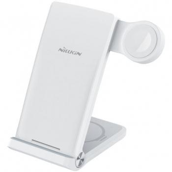 Cargador Inalámbrico Nillkin PowerTrio 3 en 1 MFI para Apple Watch (15W) Color Blanco