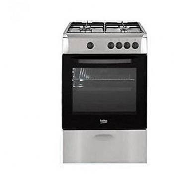 Cocina a Gas Beko CSG42011FS 4 Fuegos con Horno 50x50 cm Color Plata