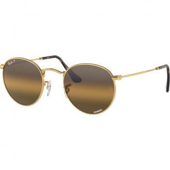 Ray-Ban RB3447 Round Metal Polarized Sunglasses Gold 001/G5 Men's Size 53