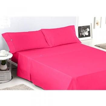 ES-TELA - Juego de sábanas LISOS BIÉS color Chicle
