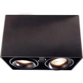 Lámpara de Techo Rectangular Doble GU10 Ajustable Mona II en Negro