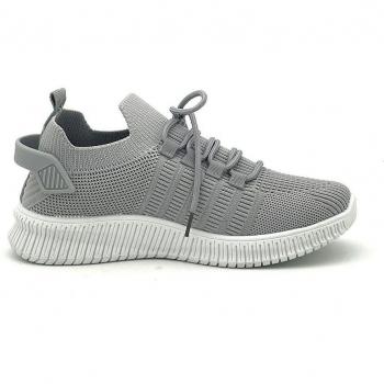 Zapatillas deportivas de mujer en color gris con cordones