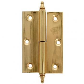 Bisagra 1007 90x60 mm Izquierda con Remate Latón Pulido