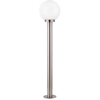 Lámpara de Jardín Nisia Exterior E27 100 cm Acero Inoxidable/IP44 con Globo de Vidrio Satinado 20 cm