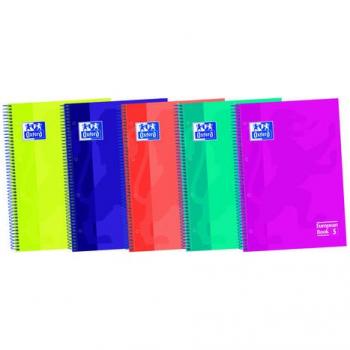 Cuaderno Oxford Ebook 5 A4+ Colores Surtidos 120 hojas Tapa Extradura Cuadricula 5 mm