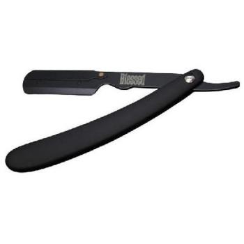 Navaja Mariposa Blessed Negra con hoja de acero inoxidable, mango de aluminio, diseño ergonómico, mecanismo de apertura rápido y acabado en color negro