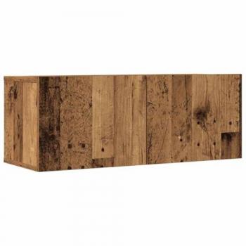 Conjunto de mueble de TV 5 piezas montado en la pared madera envejecida y madera compuesta