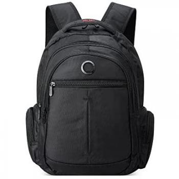 Mochila Delsey Paris Element Flier 46 cm con compartimento para laptop, negra