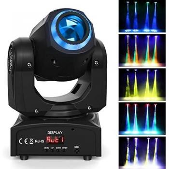 Moving Head - Luces de escenario, DMX-512, 10/12 canales, 50 W, led, activadas por sonido, RGBW, Gobos, para iluminación de fiestas de discoteca con DJ