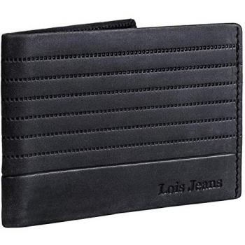 Cartera de Piel para Hombre Lois 202207 con Protección RFID, Color Negro, Múltiples Compartimentos y Cremallera