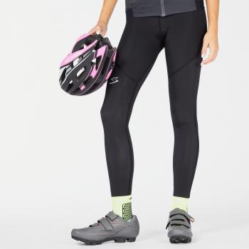 Culote largo de ciclismo mujer Spiuk Anatomic W con membrana, sin tirantes, color negro intenso, talla XL
