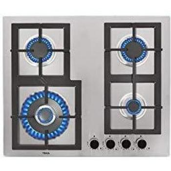 Teka |Placa de gas con de 60 cm 4 quemadores de alta eficiencia | Anchura 60 cm | Acero Inoxidable