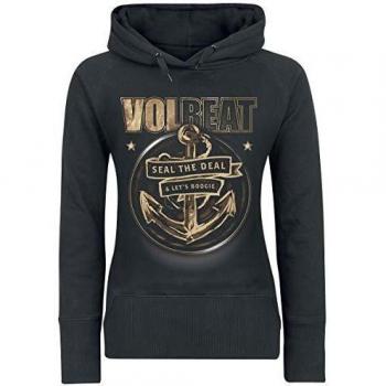 Volbeat Anchor Mujer Sudadera con Capucha Negro XL, 80% algodón, 20% poliéster, Regular