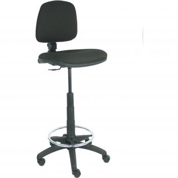 Taburete de Trabajo Ergonómico Giratorio y Regulable en Altura - Aro Reposapiés Cromado