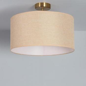 Lámpara de Techo Quitón Beige de Metal y Tela - Decoración Vintage para Salón, Habitación y Dormitorio