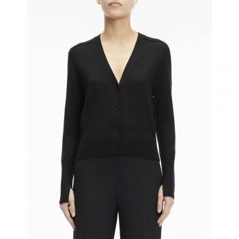 Calvin Klein - Jersey tipo cárdigan slim de lana mujer