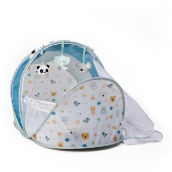 Cuna de viaje plegable con mosquitera y 3 muñecos Cucú Travel Bed
