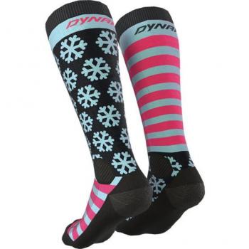 Calcetines Dynafit FT Graphic Multicolor para hombre, talla 39-42, colores azul marino y fucsia