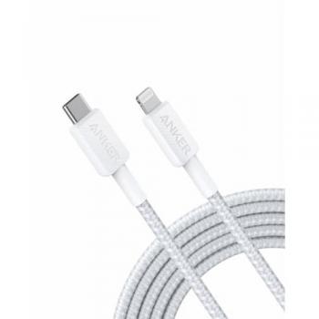Cable Anker 322 USB-C a Lightning de Nylon Blanco 3m