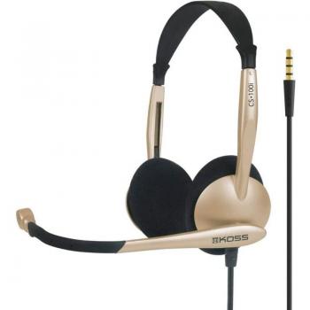 Koss CS100i Auriculares con Cable y Micrófono con Cancelación de Ruido, Cascos de Diadema Ajustables On Ear para Videoconferencia, Oficina, Call Center, Comunicación, Skype,