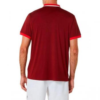 Polo Asics Men Court 2041A256 para Hombre - Ligero y Confortable - Rojo Oscuro, Talla XXL